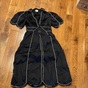Black Dress with White Trim Farm Rio women’s Large NWOT